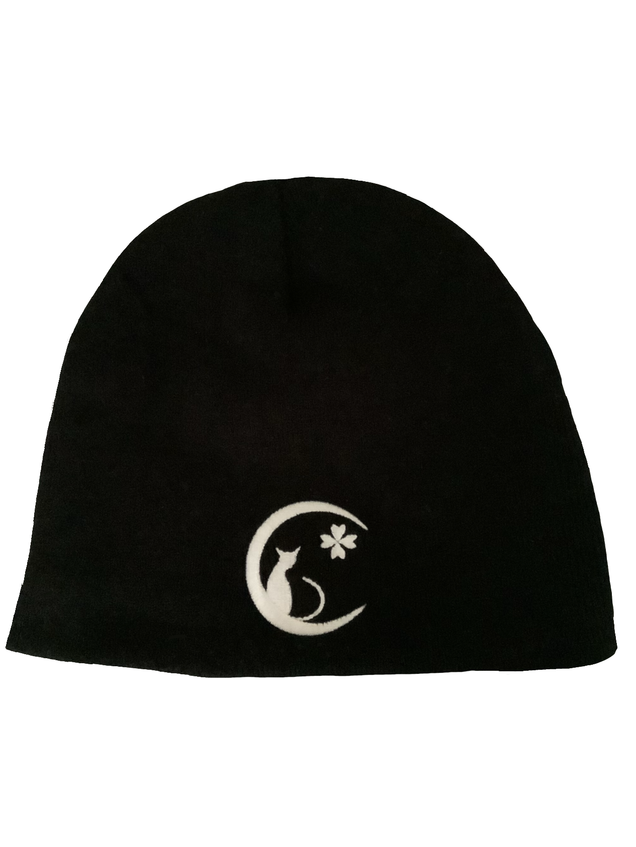 Blk Cat Satin Lined Logo Beanie (Charcoal Black)